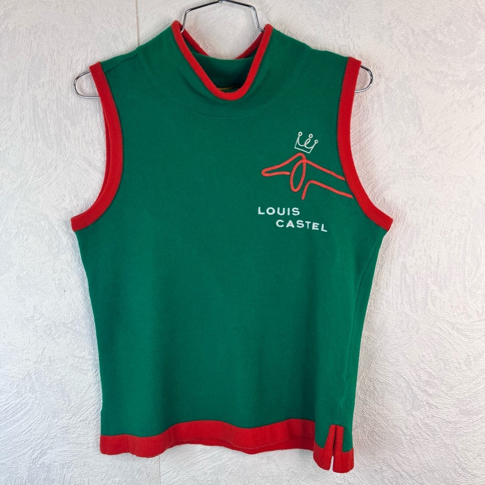 Louis Castel Knitted Sleeveless 100% Wool Pull Over Golf Top